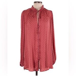Show Me Your Mumu Romantic Ruffle Polka Dot Oversized Tunic Top - Victorian Rose